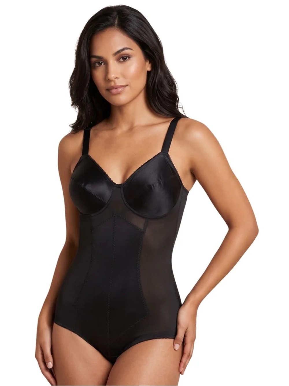 Vanity‎ Fair Women's Size 38C/ 85 Bodysleeks Firm Control Bodysuit Black 57-071